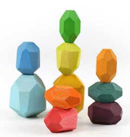 10 pezzi di pietre di bilanciamento colorate naturali fai da te <span class=keywords><strong>blocchi</strong></span> di legno impilabili gioco per bambini Set di coordinazione occhio-mano - Product Image 4