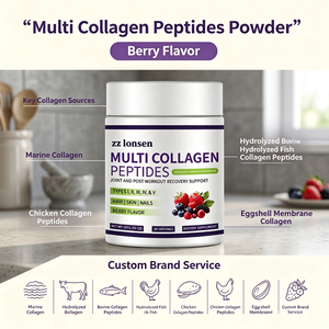Poudre de peptides de collagène multi-sources saveur baies, service de développement d'emballages ODM - Product Image 1