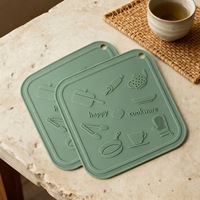 Sous-plat carré classique en silicone gaufré, résistant à la chaleur, écologique, pour casseroles et bols