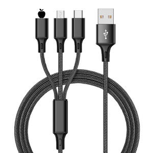 Precio bajo 3 en 1 Cable DE DATOS DE NYLON Cable de carga de vehículos al por mayor de 1,2 metros - Product Image 3