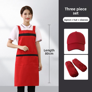 Conjunto de Tres Piezas de Gorro, Delantal y Protector de Mangas Personalizados para Cocina, Chef, Camarero, Camarera, Bartenders, Restaurante, Bar, Uniforme de Trabajo - Product Image 2