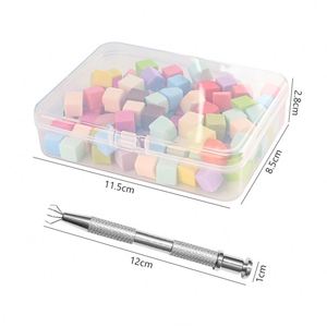 Kit d'outils professionnels pour nail art : mini blocs carrés en éponge (type tofu) portables avec pinces pour l'application de blush et le estompage de poudre - Product Image 6