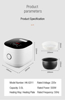 Mini cuiseur à riz 3L Smart Cooker Food Cooke électrique multi-cuiseur vapeur en acier inoxydable Mini cuiseur à riz à faible teneur en sucre
