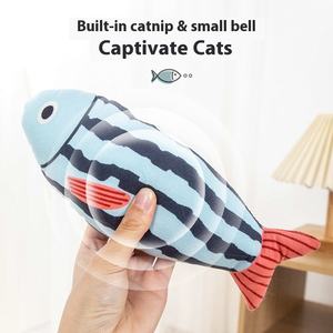 Saury Fish Cat Toy Soft Durable Catnip Arruga Sonido Squeak Bell Interior Interactivo Gatito Mordedura Resistente Dentición - Product Image 4