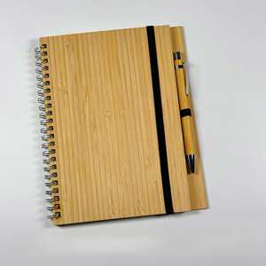 Carnet en bambou recyclé avec stylo à bille - Agenda écologique personnalisé pour étudiants, écriture, arts et artisanat - Product Image 2
