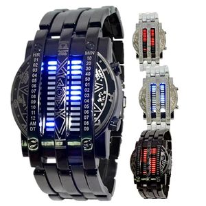 <span class=keywords><strong>Montre</strong></span> de luxe pour homme en acier inoxydable bleu, affichage électronique LED lumineux <span class=keywords><strong>binaire</strong></span>, montres de sport tendance - Product Image 6