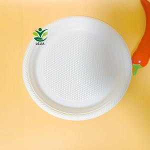 Tinh bột ngô Bộ đồ ăn phân hủy sinh học dùng một lần 7 inch <span class=keywords><strong>container</strong></span> thực phẩm bột bắp tấm tròn - Product Image 3