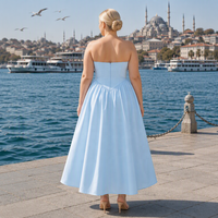 Vente en gros Robe midi élégante sans bretelles personnalisée pour femmes