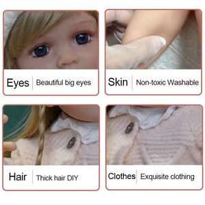 Muñecas Bebé <span class=keywords><strong>Reborn</strong></span> Personalizadas WYL, Muñecas de Silicona de Cuerpo Completo Realistas, Juguetes para Niñas, Muñeca Princesa de Moda de 22 Pulgadas, Juguetes Bebé <span class=keywords><strong>Reborn</strong></span> - Product Image 6