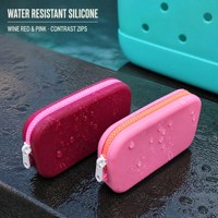Accessoires de sac en silicone : support de téléphone, porte-monnaie, pochette zippée pour sac de plage en caoutchouc EVA perforé, logo personnalisé, vente en gros