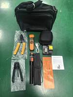 Kit d'outils pour câble de branchement FTTH avec mesureur de puissance optique, localisateur visuel de défauts, cisaille à fibre optique et dénudeur pour l'installation
