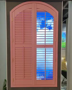 High Quality Timber Louvers Plantation Shutters Wooden Shutters Interior Basswood Windows With Custom Color