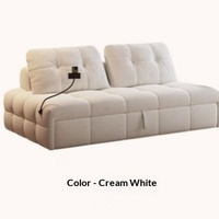Neues Designer-Schlafsofa Modernes Cremefarbenes Schlafsofa Multifunktionales Ausziehsofa Wohnzimmer Gepolstertes Cloud-Sofa