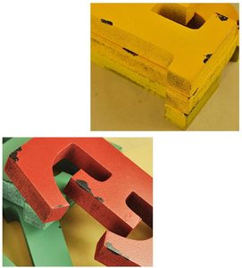 Manualidades decoración del hogar letras del alfabeto de <span class=keywords><strong>madera</strong></span> multicolor - Product Image 3