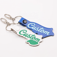 Porte-clés personnalisés en cuir brodé, chaînes de marque, breloques avec lettres nom et Logo, de luxe, pour voiture, vente en gros