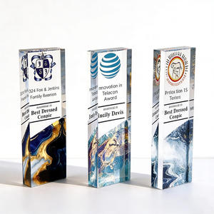 Plaque de récompense personnalisée moderne pour les anniversaires d'entreprise, les cérémonies de récompenses des employés, sculpture artistique en résine transparente - Product Image 3