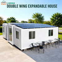 Maison préfabriquée modulaire extensible à double aile, sur mesure, avec une utilisation optimisée de l'espace, type villa conteneur