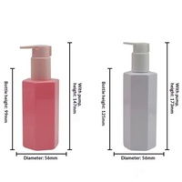 Bouteille distributrice de lotion polygonale en PET de 150ml et 200ml, bouteille vide pour lotion corporelle, bouteille pour crème pour les mains, bouteille pompe pour gel douche