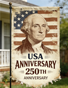 250th USA 花园旗帜 12x18 英寸，粗麻布双面爱国旗帜，适合 7 月 4 日户外使用 - Product Image 4