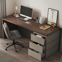 Bureau convertible en MDF minimaliste italien avec armoire de rangement intégrée pour la maison, l'ordinateur, la chambre et le bureau.