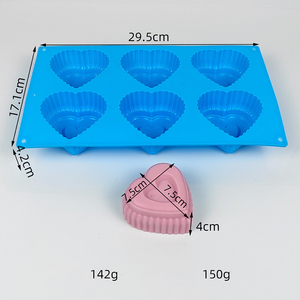Moldes de Silicona <span class=keywords><strong>con</strong></span> Forma de Corazón de 6 Cavidades <span class=keywords><strong>para</strong></span> el Día de San Valentín, <span class=keywords><strong>para</strong></span> Hornear Pasteles, Bombas de <span class=keywords><strong>Chocolate</strong></span> y Cacao, Moldes <span class=keywords><strong>para</strong></span> Gelatina, Chocoflan y <span class=keywords><strong>Oreo</strong></span> <span class=keywords><strong>con</strong></span> Forma de Amor - Product Image 6