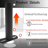 Pieds de meubles en acier laminé à froid en forme de T, robustes et réglables en hauteur, pour lit, table à manger, cuisine, salon – Faciles à utiliser