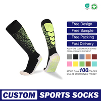 Chaussettes de football montantes pour adultes, imprimées automne, colorées, à tube long, respirantes, avec semelle éponge épaissie, antidérapantes et pratiques