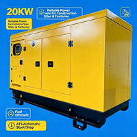 Genset Diesel Kedap Suara 20kW 25kVA dengan Mesin Weichai 60Hz 1800RPM, Genset Diesel Industri Senyap dengan ATS