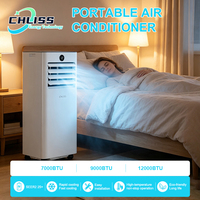 Climatiseur mobile 9000 BTU, design compact avec roulettes, climatiseur portable pour le camping, petite pièce, Italie