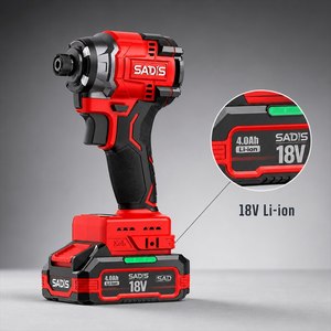 SADIS 18V ATOMI Taladro Atornillador de Impacto Sin Escobillas de 1/4 pulg. y 3 Velocidades con Luz de Relleno, Resistente a Golpes, para Ingeniería y Mantenimiento - Product Image 5