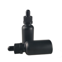 Botol Tetes Minyak Esensial Kustom 10 ml 50ml 100ml Botol Kosmetik Serum Kaca Tebal Hitam Bulat Matte Botol Minyak Rambut