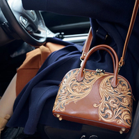 Rancang Tas Tangan Kasual Kulit Asli Desainer Kate-spade Hitam Anda Sendiri dengan Penutupan Ritsleting dan Pola Bunga, Tas Selempang Wanita.