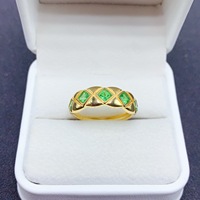 Cincin Diopside Alami Grosir Motif Berlian Quilted Perak 925 dengan Ukuran yang Dapat Disesuaikan Harga Pabrik Perhiasan