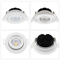 Downlight encastré LED COB CCT commutable, ultra-mince, sans scintillement, dimmable, IP20, angle de faisceau 60°, garantie 5 ans, bouton en aluminium, SAA