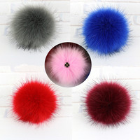 Pompons en fausse fourrure de renard colorés DIY en gros, 8cm-15cm, avec bande élastique