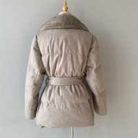 Veste d'hiver légère en duvet de canard pour femme, Jxwatcher, luxe, courte, style bomber, col en fourrure, épaisse et chaude