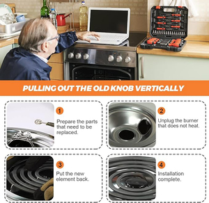 MP22YA Brûleur électrique Élément chauffant Unité Set Gamme Chauffage de surface 2- MP15YA 6 "2- MP21YA 8" pour Whirlpool <span class=keywords><strong>PartsNet</strong></span> - Product Image 6