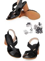 Sandales Décontractées à Talon Mi-Haut, Chaussures d'Été pour Femmes, Mules à Talon Haut avec Bride en Gelée, Sandales pour Femmes
