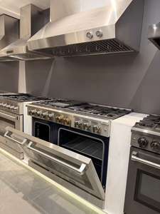 Four à convection professionnel à double fourneau à gaz avec plaque de cuisson en émail noir, grande surface de cuisson pour usage domestique - Product Image 5