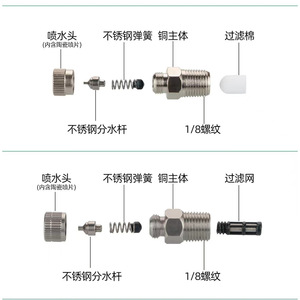 Boquilla de micro-nebulización de alta presión de latón niquelado de 1/8 para paisajismo, humidificación, reducción de polvo y refrigeración - Product Image 3