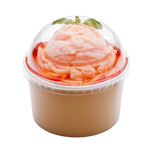 Vaso de Papel para Yogurt Congelado y Helado, 100% Ecológico, Biodegradable, con Recubrimiento PLA, Desechable, con Tapa de Plástico y Papel, Muestra Gratis - Product Image 1