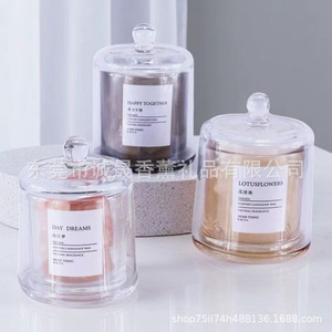Bougie dans un bocal en verre avec impression de logo personnalisé, couvercle magnétique, matériau recyclable, pour la décoration intérieure - Product Image 2