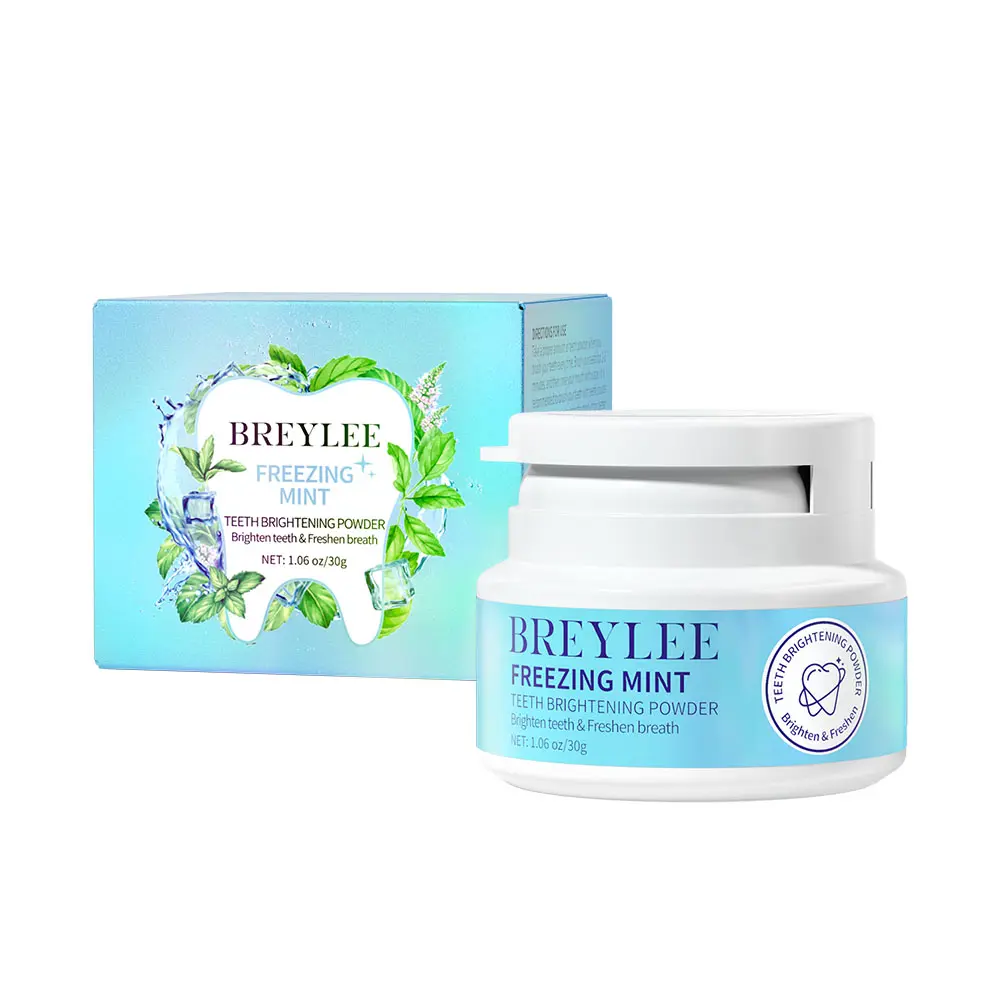 BREYLEE New Arrivals Freezing Mint Pearl Teeth Brightening Powder For Teeth Whitening Cleaning Care