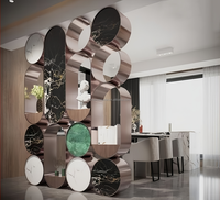 Panneau de séparation décoratif en métal Art Déco personnalisé pour bar, club, centre de bain, jardin, mur courbé, écran de confidentialité décoratif