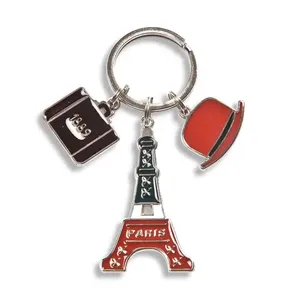 Porte-clés en alliage de zinc, mini tour Eiffel 3D en forme de cœur, fait main, léger, vintage, de qualité supérieure, nouveau <span class=keywords><strong>souvenir</strong></span> touristique de France, <span class=keywords><strong>Paris</strong></span> - Product Image 4