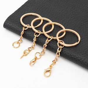 Großhandel Roségold Schlüssel bund Ring Split Schlüssel ring Mit Kette DIY Zubehör Schlüssel anhänger in <span class=keywords><strong>Bulk</strong></span> Metall Ring für Schlüssel bund Karabiner verschluss - Product Image 3