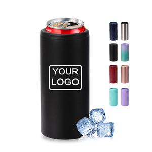 12oz có thể cốc cốc bằng thép không gỉ mỏng tùy chỉnh cốc cà phê đen có thể làm mát giữ đồ uống lạnh cốc bia cho bữa tiệc - Product Image 1