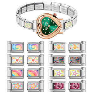 Kapanou Heart Shape Watch With Charms Stainless Steel <b>Bracelet</b> Women's Fashion Accessory Gift - Product Image 1