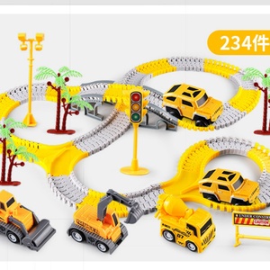 Juguete de Construcción de Pistas de Ingeniería DIY, Vía Férrea Eléctrica Flexible para Autos, Juguete Educativo de Ensamblaje, 234 Piezas - Product Image 4