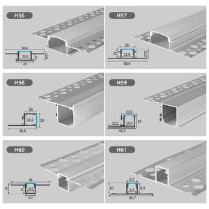 Profilé <span class=keywords><strong>en</strong></span> aluminium LED personnalisable de 1 m, 2 m, 3 m, encastré dans les cloisons sèches, plâtre, profilé <span class=keywords><strong>en</strong></span> aluminium pour éclairage de plafond et de mur - Product Image 4